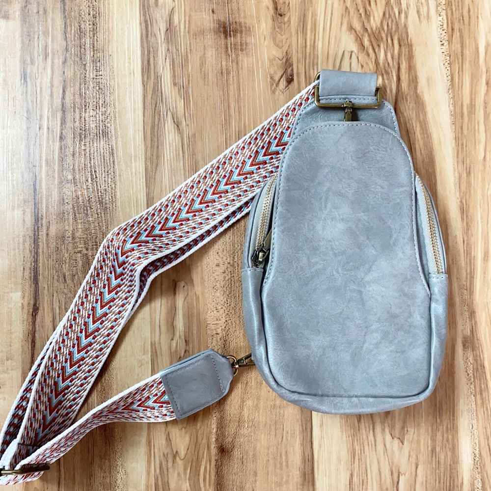 New! Gray Sling Bag